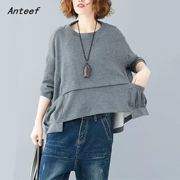 

long sleeve cotton plus size autumn winter casual loose tee t shirt women t-shirt ladies tshirt clothes 2020 tops streetwear