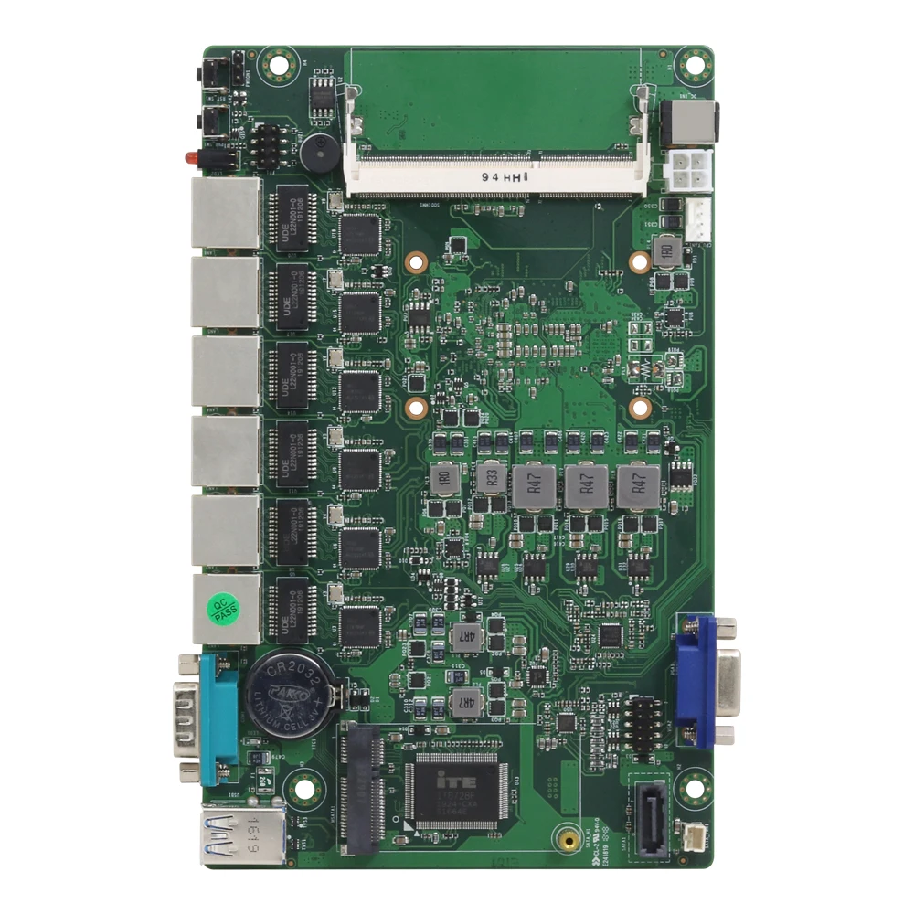 Intel Celeron 3855U Встроенная плата 6 LAN Intel 211AT NIC VGA RS232 2* USB3.0 DDR3L mSATA SATA для Pfsense Firewall AES-NI