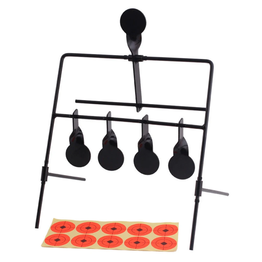 5 Targets Self Resetting Spinning Shooting Target Metal Target Stand Accessories