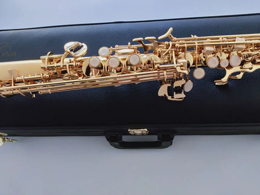 Новое поступление прямой профессиональный уровень сопрано саксофон S-992 Bb музыкальный инструмент саксофон с Чехол