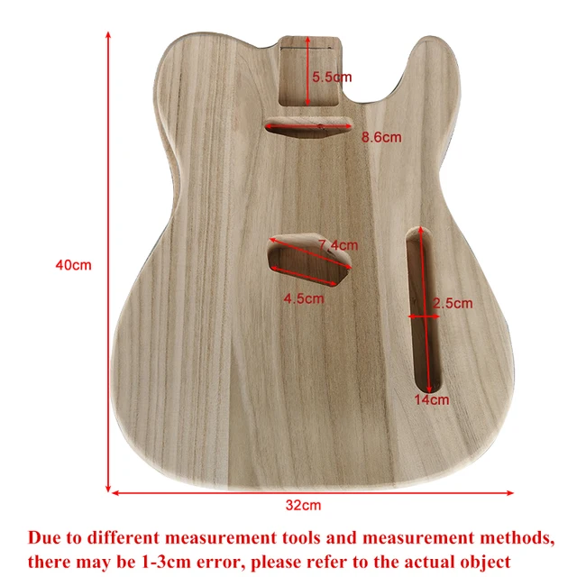 Unfinished TL-Style Electric Guitar Body – Solid Sycamore Wood, Pre-Drilled & Polished – DIY Guitar Building Blank