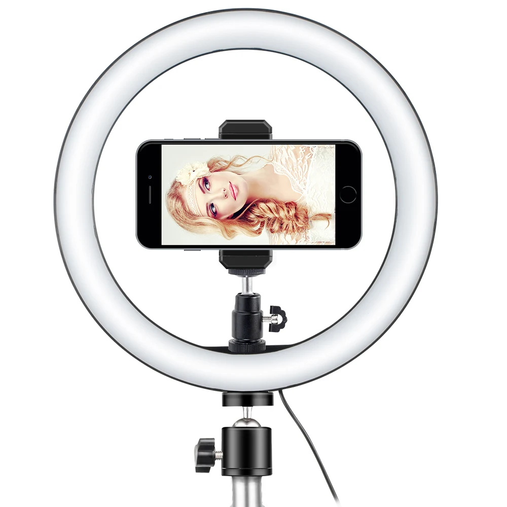 26cm USB charge New Selfie Photo Ring Light Flash Led Camera Phone Photography Enhancing Photography for Smartphone Studio VK