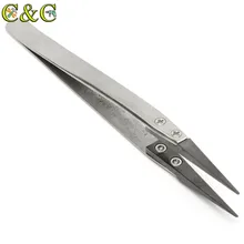 1 шт. Пинцет из нержавеющей стали с антикислотным керамическим наконечником, тонкие острые наконечники с термостойкими сменными инструментами для ремонта Diy