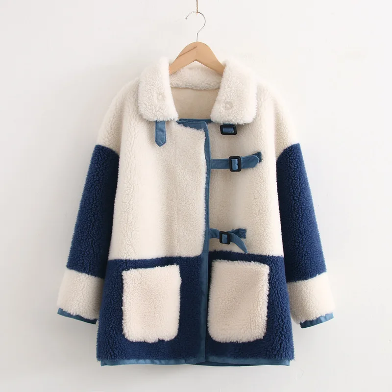 

Autumn And Winter New Style Circle Berber Fleece Overcoat Women's Two-Button Large Particles Velvet Fur Loose-Fit Coat S28956