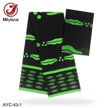 Удобная шифоновая ткань с принтом 4 ярдов+ атласная шелковая ткань с принтом 2 ярдов для одного комплекта повседневной одежды AYC-43