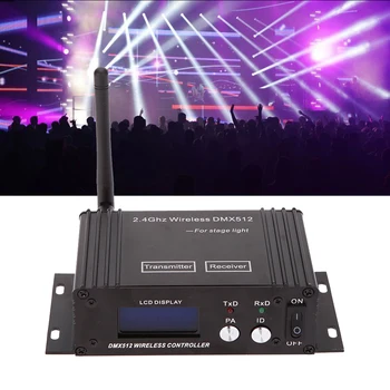 

2.4G Wireless DMX 512 Controller Receiver Transmitter LCD Display Power Adjustable Controller for Disco DJ Party Light