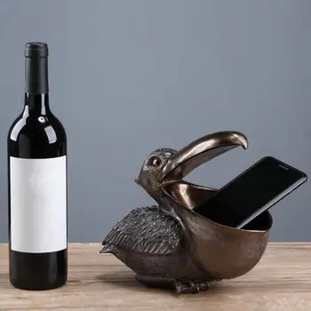 

Pelican Model Keys Remote Control Phone Holder Home Office Living Room Desktop Decor Pelican with big mouth design, unique funny