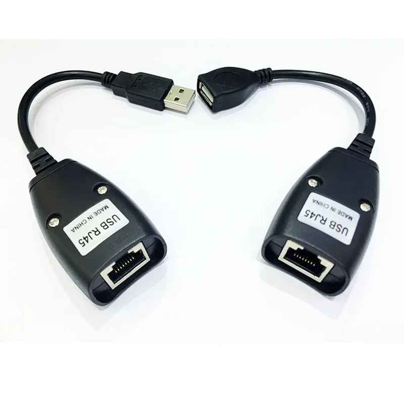 USB 2.0 Extension Extender Adapter Male & Female Up To 50m Using CAT5/CAT5E/6 RJ45 Lan Network Ethernet Repeater Cable | Безопасность