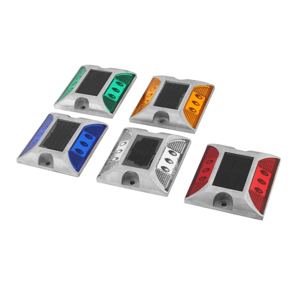 

Aluminum Waterproof LED Solar Powered Road Stud Light Reflective Ground Light Path Deck Dock Light Bright Free Shipping