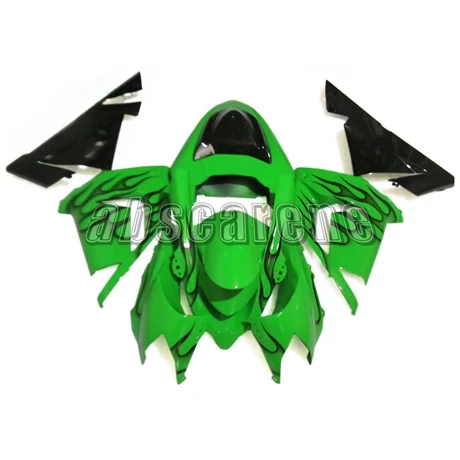 Полный обтекатели для Kawasaki ZX10R 2004 2005 ZX-10R 04 05 ABS пластик инъекции мотоцикл Cowlings зеленый с черным пламенем