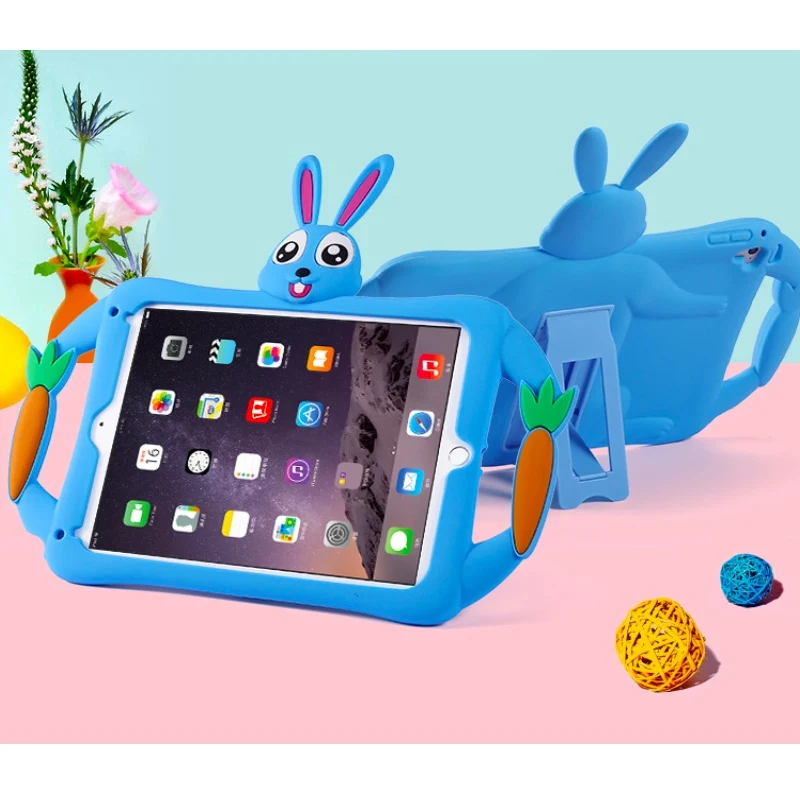Прекрасный силиконовый чехол для планшетов ipad Mini1 2 3 4 5 air 2 pro 9,7 мультяшный защитный чехол для ipad 2, 3, 4 18 9,7 - Цвет: For iPad Mini 123