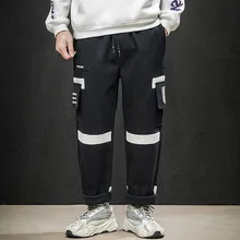 Мужские спортивные брюки с буквенным принтом по щиколотку, плюшевые Утепленные длинные штаны, спортивные брюки в стиле хип-хоп, уличная одежда, штаны для бега