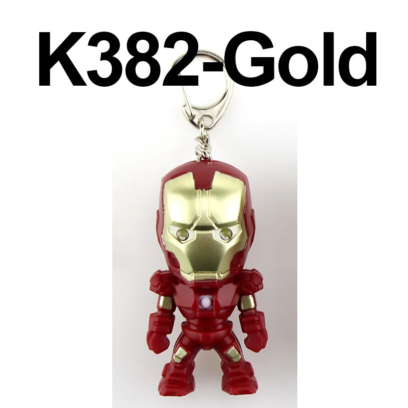Брелок с Железным человеком Мстители alliance брелок Ironman с светодиодный кулон брелок свет и звук брелок ювелирные изделия для ребенка подарок - Цвет: K382-gold