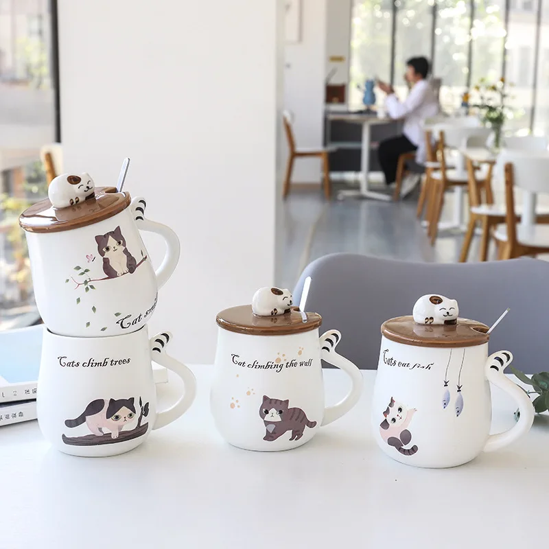 Creative Cute Cartoon Animal Hot Mug 250ml Tea Cup Milk Coffee Cup Kitchen Fruit Juice Cat Ceramic Drinkware Gift Coffee Mug