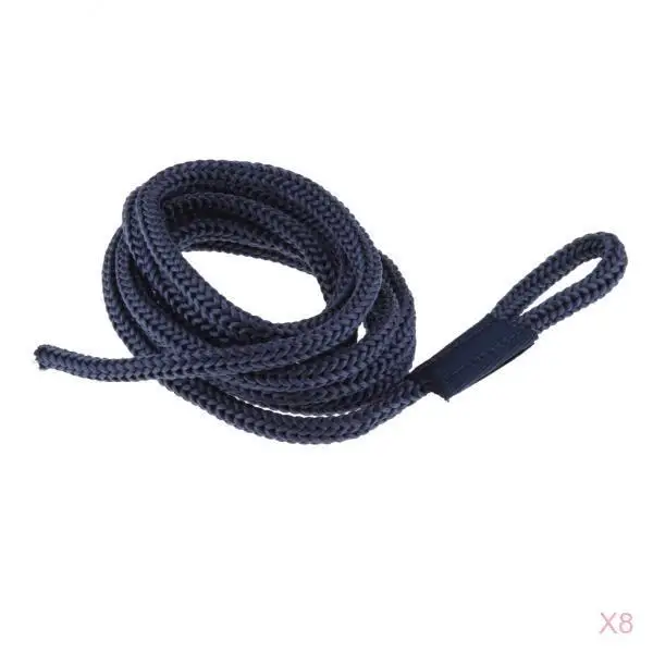 8 Pieces Marine Boat Bumber Rope for Docking Lines 1/4'x6.5' Blue