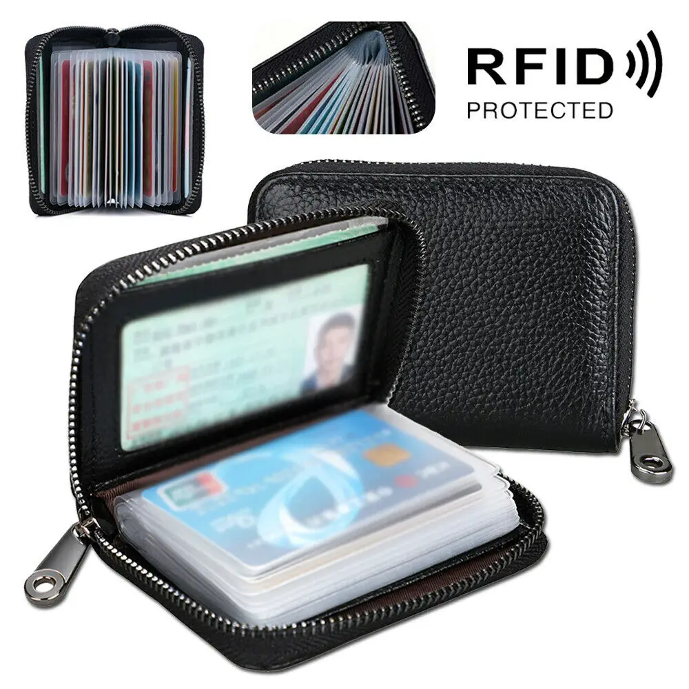 Mini Leather 22 card Wallet Business Case Purse Credit Card Holder RFID Blocking multi-card bit  card holder Leather card holder