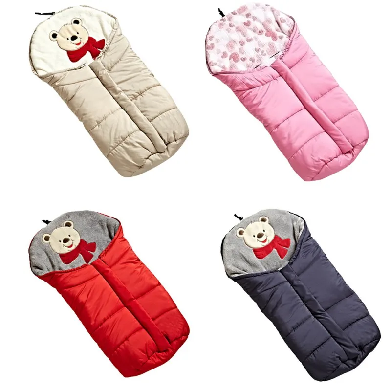 

Baby Sleeping Bag Infant Winter Solid Color Down Cotton Fleece Thick Windproof Sleeping Bag Wheelchair Sleepsacks Quilt Blanket