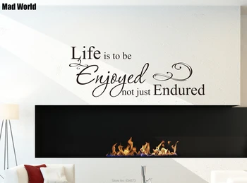 

Mad World-Life is to be enjoyed not just endured Wall Art Stickers Wall Decals Home DIY Decoration Removable Decor Wall Stickers