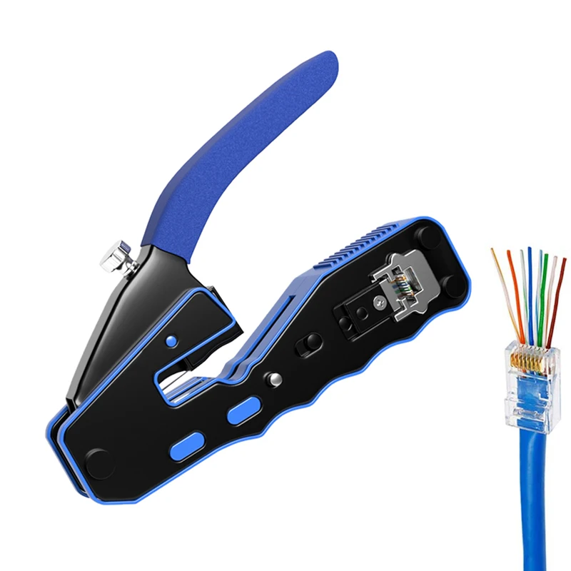 Обжимной инструмент CNCOB RJ45 проходной резак для Cat6 Cat5 Cat5e 8P8C модульные разъемы