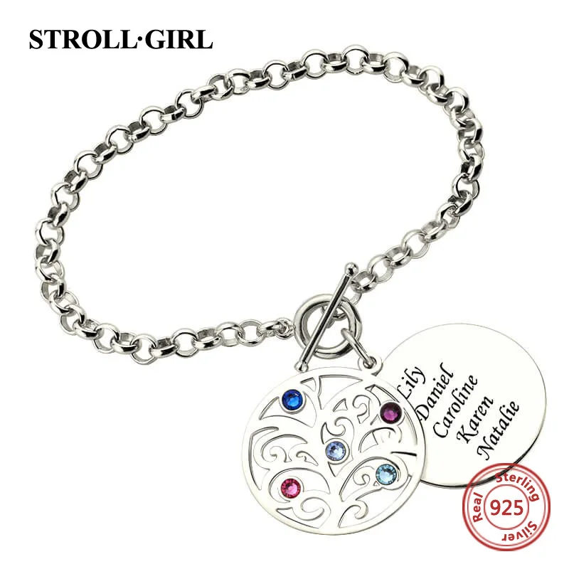 StrollGirl подлинный 925 стерлингового серебра Персонализированная отделка браслет дружбы на заказ ювелирные изделия лучший друг подарок