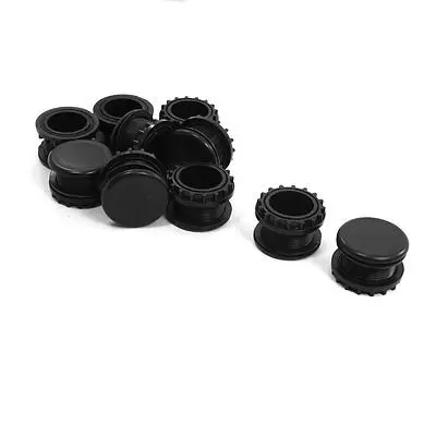 

22mm Dia Mounting Hole Pilot Lamp Push Button Switch Plug Black 10 Pieces