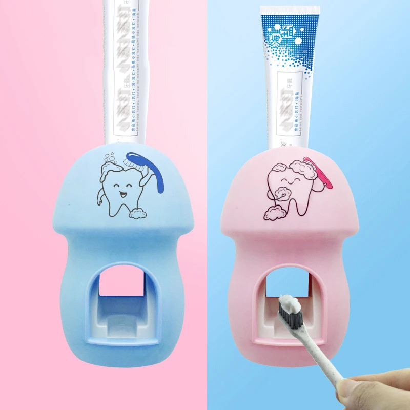

Automatic Toothpaste Dispenser Wall Mount Toothpaste Squeezers Toothbrush Holder Bathroom Accessories Set Toothpaste Holder