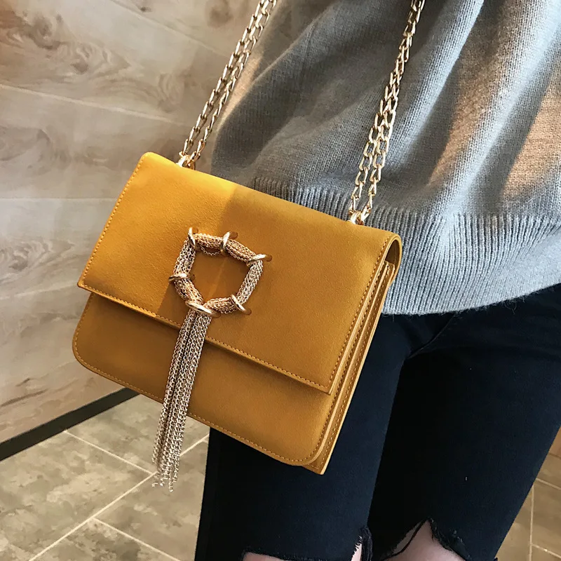 

Fashion Small Square Bag New Style Versatile Mini Hand Bag WOMEN'S Bag Japanese And Korean Style Chain Tassels Crossbody Bag Fas