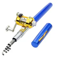 Portable Telescopic Mini Fiahing Pole Pen Shape Folded River Lake Fishing Rod with Reel Wheel Fishing Accessories