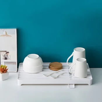 

Multi-functional Draining Tray Plastic Rectangular Shelf Creative Kitchen Concise Tray Tea Tray Fruit Tray