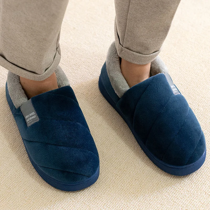 Soft Furry Fluff Warm Comfy Men Winter Slippers Casual Home Indoor Shoes 61207 