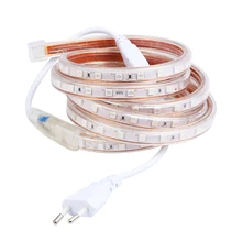 

Outdoor 220V LED Strip light 5050 Warm White Flexible Led strip IP67 Waterproof Tape Diode Kitchen Outdoor 220V Led Lamp