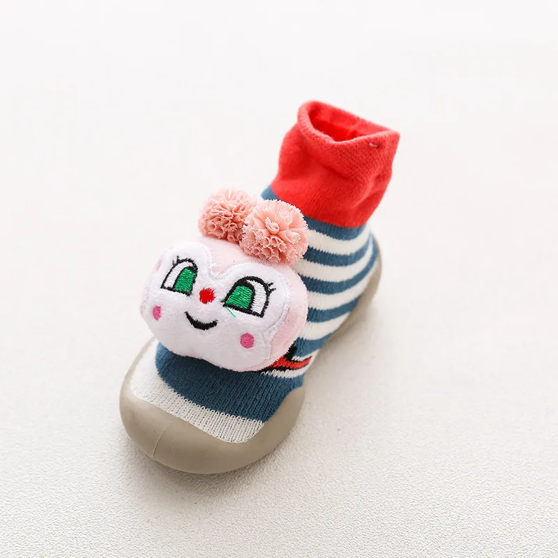 Autumn And Winter New Rubber Toddler Shoes Boys And Girls Knitted Casual Shoes Cartoon Three-Dimensional Rubber Non-Slip Shoes