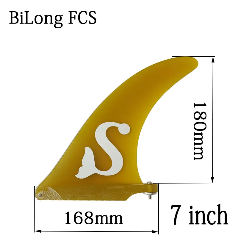 BiLong FCS surfboard fin fiberglass center single box 7" inch longboard US base sup accessories surf fins paddle board fin
