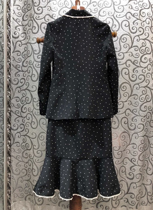 New women's Polo dot long sleeve suit top+ Ruffle Skirt Set 1120 in autumn and winter
