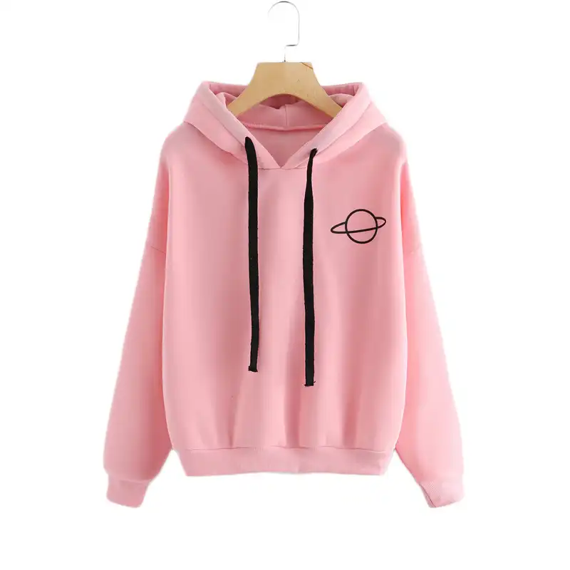 Sfit Sudadera con capucha para mujer, suéter informal con estampado de  Planeta, sudadera holgada lisa con cordón, Sudadera con capucha de manga a  la moda para mujer|Sudaderas con capucha y sudaderas| -