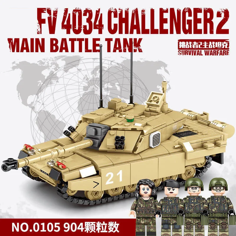 Армия SY0105 FV 4034 Challenger 2 битва Выживание Военный танк Боевая война строительные