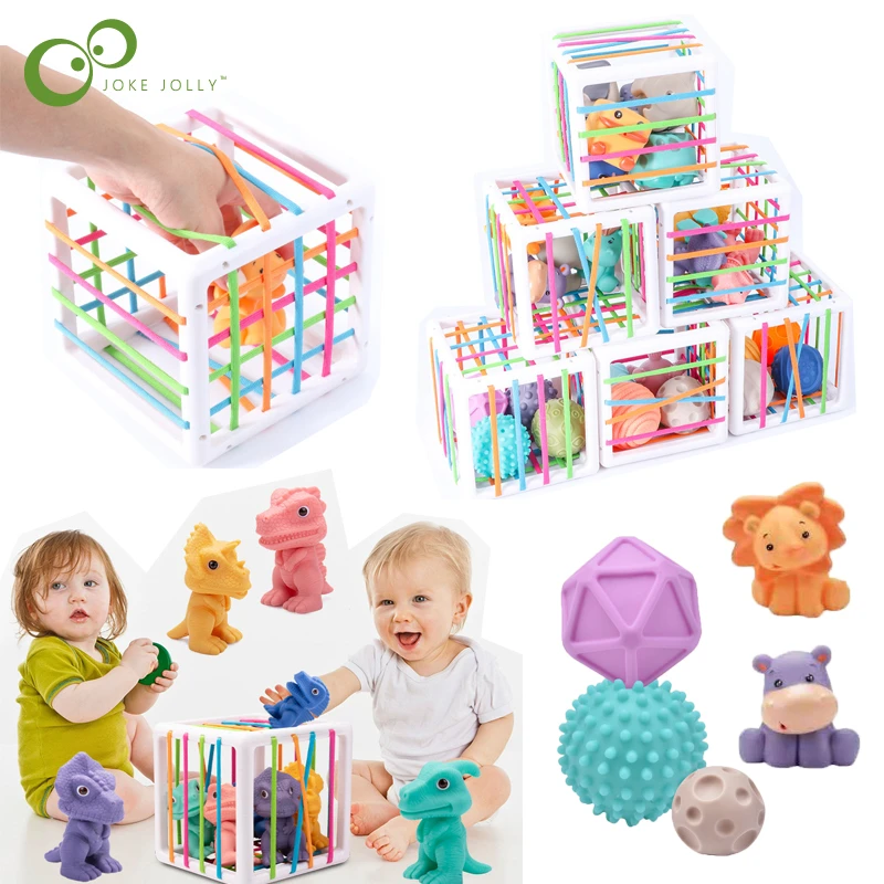 Juego de juguete de clasificación de forma de bebé, juguete de habilidad motora táctil de 10 meses a 3 años, juguetes educativos montessori suaves para niños YJN|Suave Plástico Bloques| -