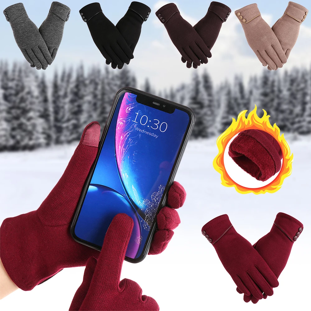 5 цветов, модные женские перчатки с сенсорным экраном, зимние уличные спортивные утолщенные теплые женские перчатки для мобильного телефона, для вождения, Лыжные рукавицы