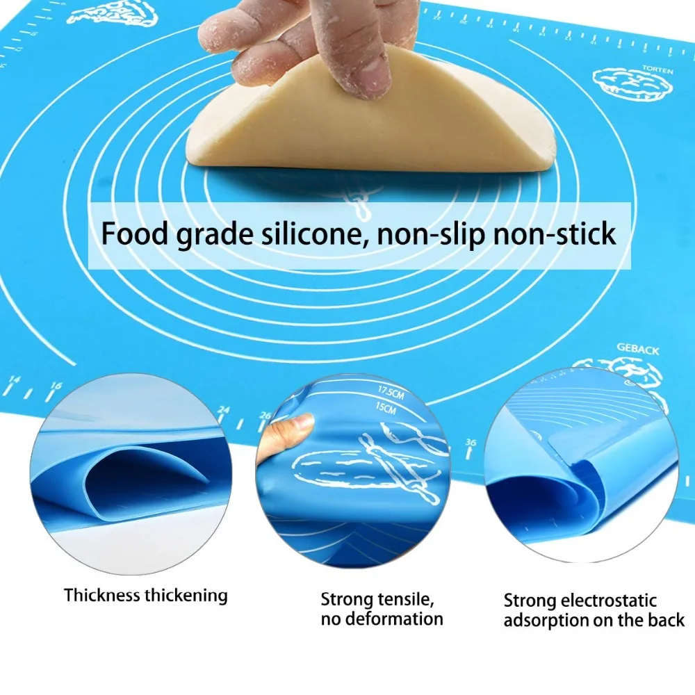 Non-Stick Silicone Kneading Dough Mat Multi-Size Table Mat Cookie Pastry Baking Pads Sheet Dough Maker Rolling Kitchen Tool