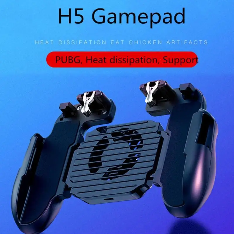  RISE-Mobile Phone Trigger L1R1 Button Aim Key With Cooling Fan Holder For Android Ios Game Pubg Gam