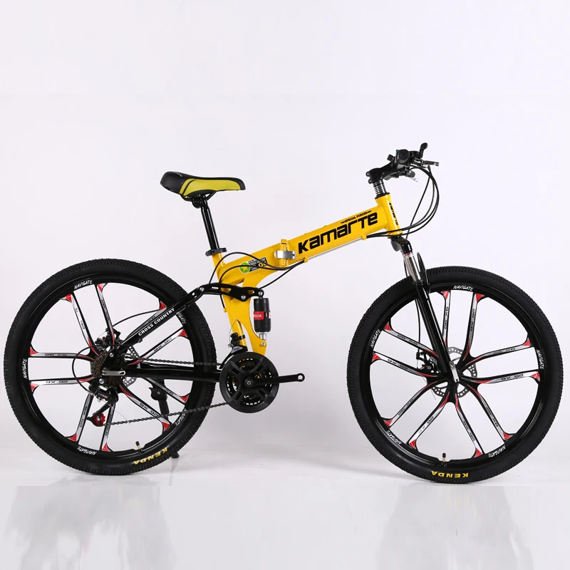 Sale folding mountain bike damping 30 speed 24 26" inch 3/6/10 knife wheel High carbon steel Men and women Portable Mountain bicycle 3