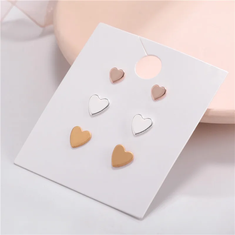 Модные 3 пар/уп. женские разноцветные серьги гвоздики золотистого серебряного