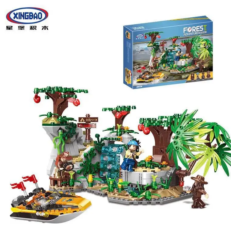 

XINGBAO Xb15003 Falling into the Dream Jungle Children'S Educational Fight Inserted Small Particles Building Blocks AliExpress