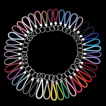 

10pcs/lot Handmade Knitted Rope Making Leather Rope Keyring for hanging bags Key Chain Porte Clef Chaveiro car Keychain