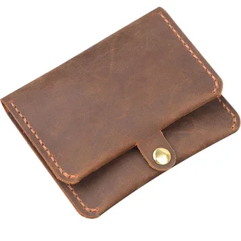 

Top layer cowhide retro minimalist leather men's ID bag