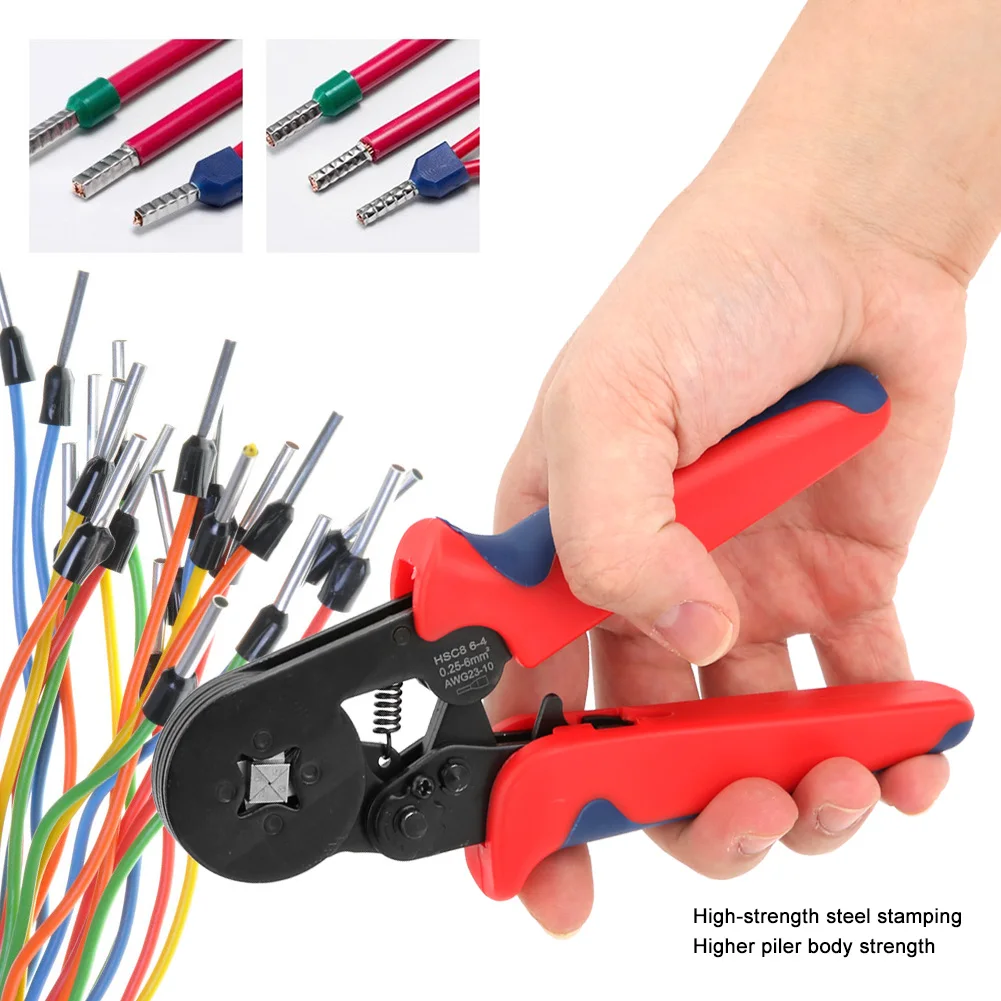 

Crimping Pliers Pipe Type With 1200Pcs Terminals Ergonomic Wire Cable Crimper Hand Operated Tool