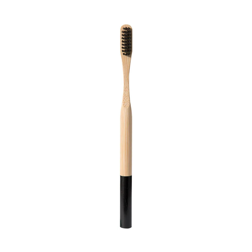 1 шт. деревянная зубная щетка+ 1 шт. бамбуковая трубка Экологичная зубная щетка из натурального бамбука дорожный футляр Мягкая головка зубная щетка 2 шт. упаковка - Цвет: black