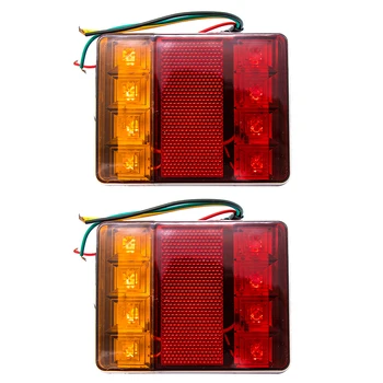 

Two-color Tail lights Accessories Replacement 1 Pair Truck HL-I-008 8LED Rear Tail Brake IP65 Waterproof DC 12V