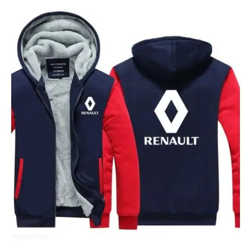 

New Arrival Winter zipper for Renault sweatshirt Tops men Warm Thickening coat Hoodies jackets 5 Colors