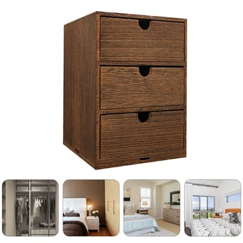 

1pc Reusable Pulling Type Wooden Sorting Box Storage Organizer Restaurant Office Home